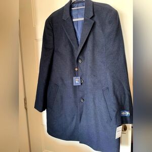 NEW Hart Schaffner Marx Coat Navy Plaid